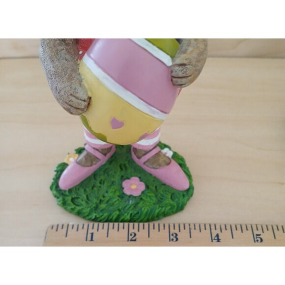 Christmas Tree Shop Easter Bunny Bobble Head Rabbits Resin 8" Figurines Set of 2 - Picture 8 of 8